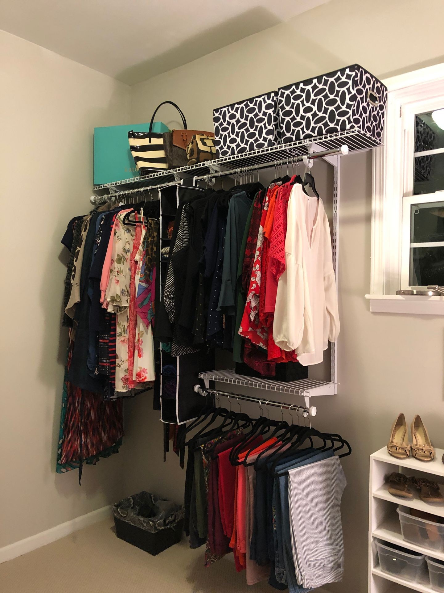 Custom organized closet installed by Oxford Organized